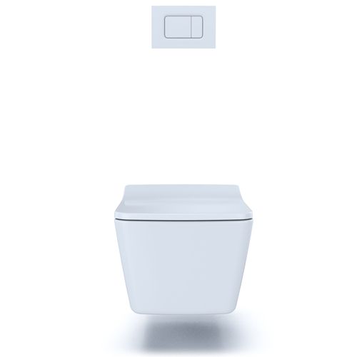 Main product image of SP Wall-Hung Square-Shape Toilet and DuoFit In-Wall 1.28 and 0.9 GPF Dual-Flush Tank System with Copper Supply- CWT449249CMFG#WH