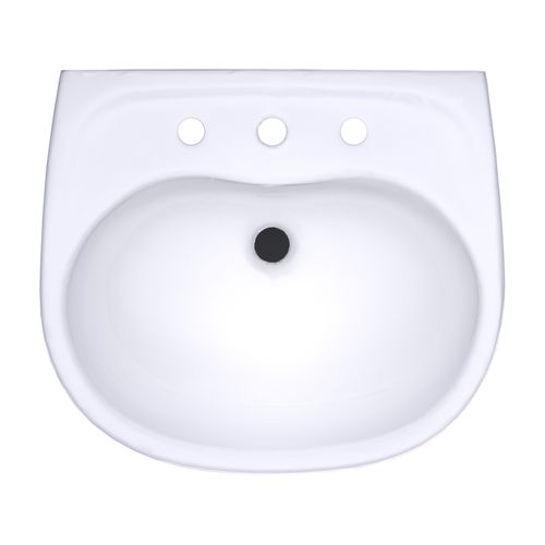 Main product image of LHT241.8G#01 Supreme Oval Wall-Mount Bathroom Sink w/ CEFIONTECT and Shroud for 8" Center Faucets (Cotton White)
