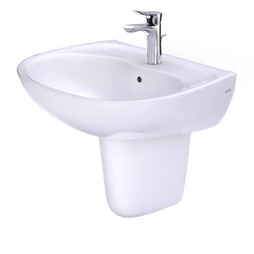 Main product image of LHT241G#01 Supreme Oval Wall-Mount Bathroom Sink w/ CEFIONTECT and Shroud for Single Hole Faucets (Cotton White)