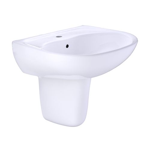 Main product image of LHT241G#01 Supreme Oval Wall-Mount Bathroom Sink w/ CEFIONTECT and Shroud for Single Hole Faucets (Cotton White)