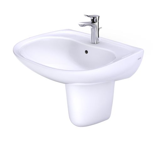 Main product image of LHT242G#01 Prominence Oval Wall-Mount Bathroom Sink w/ CEFIONTECT and Shroud for Single Hole Faucets (Cotton White)