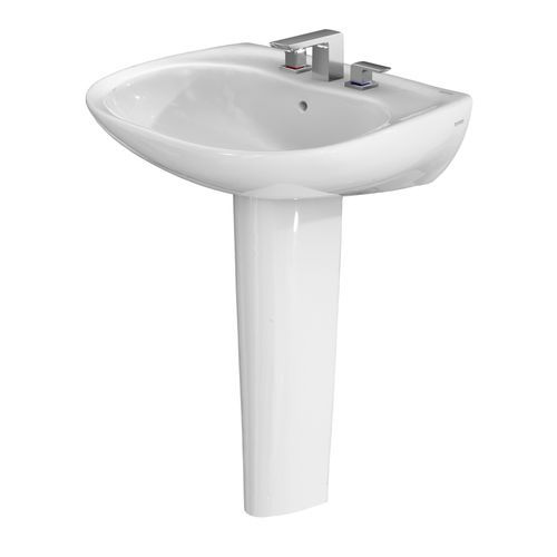 Main product image of LPT242.8G#01 Prominence Oval Basin Pedestal Bathroom Sink w/ CEFIONTECT for 8" Center Faucets (Cotton White)