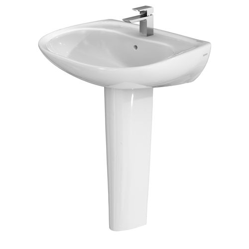 Main product image of LPT242G#01 Prominence Oval Basin Pedestal Bathroom Sink w/ CEFIONTECT for Single Hole Faucets (Cotton White)