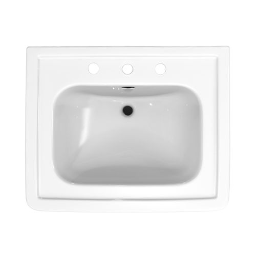 Main product image of LPT530.8N#01 Promenade 27-1/2" x 22-1/4" Rectangular Pedestal Bathroom Sink for 8" Center Faucets (Cotton White)