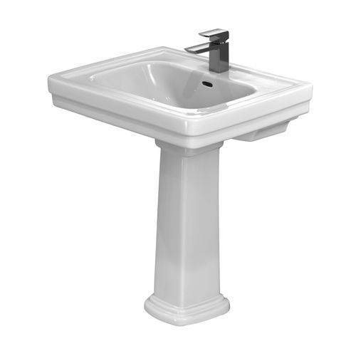 Main product image of LPT530N#01 Promenade 27-1/2" x 22-1/4" Rectangular Pedestal Bathroom Sink for Single Hole Faucets (Cotton White)