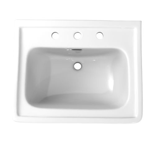 Main product image of LPT532.8N#01 Promenade 24" x 19-1/4" Rectangular Pedestal Bathroom Sink for 8" Center Faucets (Cotton White)