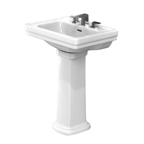 Main product image of LPT532.8N#01 Promenade 24" x 19-1/4" Rectangular Pedestal Bathroom Sink for 8" Center Faucets (Cotton White)