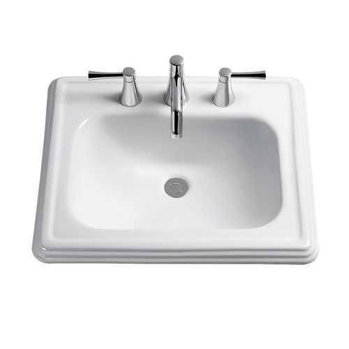 Main product image of LT531.8#01 Promenade Rectangular Self-Rimming Drop-In Bathroom Sink for 8" Center Faucets (Cotton White)