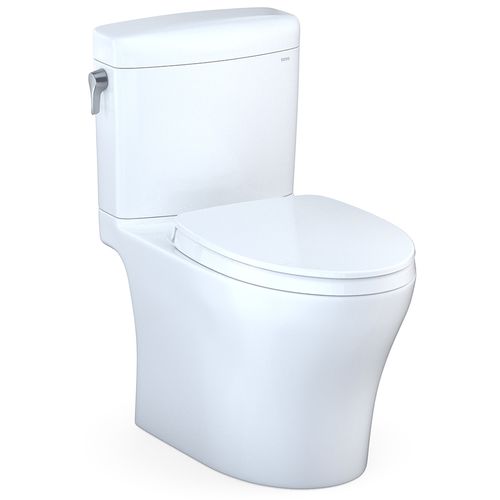 Main product image of Aquia IV Cube Two-Piece Elongated Dual Flush 1.28 and 0.9 GPF Universal Height Toilet with CEFIONTECT, WASHLET+ Ready, Cotton White - MS436124CEMFGN#01