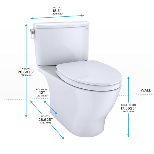 Main product image of Nexus Two-Piece Elongated 1.28 GPF Universal Height Toilet with CEFIONTECT and SS124 SoftClose Seat, WASHLET+ Ready, Cotton White - MS442124CEFG#01