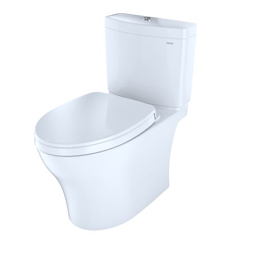 Main product image of Aquia IV Two-Piece Elongated Dual Flush 1.28 and 0.9 GPF Universal Height Toilet with CEFIONTECT, WASHLET+ Ready, Cotton White - MS446124CEMFGN#01