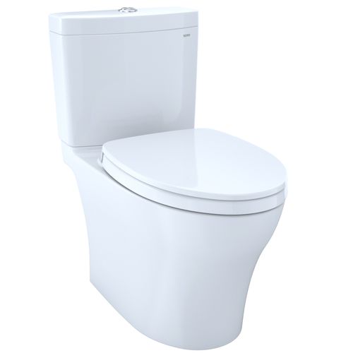 Main product image of Aquia IV Two-Piece Elongated Dual Flush 1.28 and 0.9 GPF Universal Height Toilet with CEFIONTECT, WASHLET+ Ready, Cotton White - MS446124CEMFGN#01