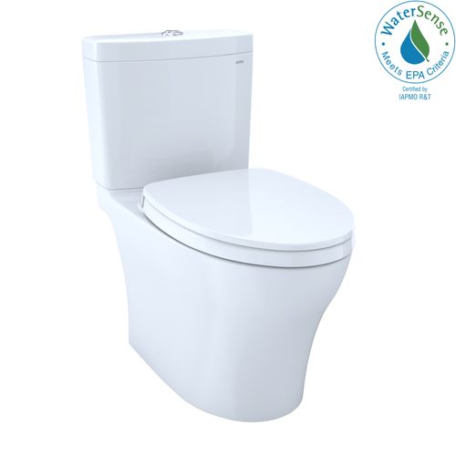 Main product image of Aquia IV Two-Piece Elongated Dual Flush 1.28 and 0.9 GPF Universal Height Toilet with CEFIONTECT, WASHLET+ Ready, Cotton White - MS446124CEMFGN#01