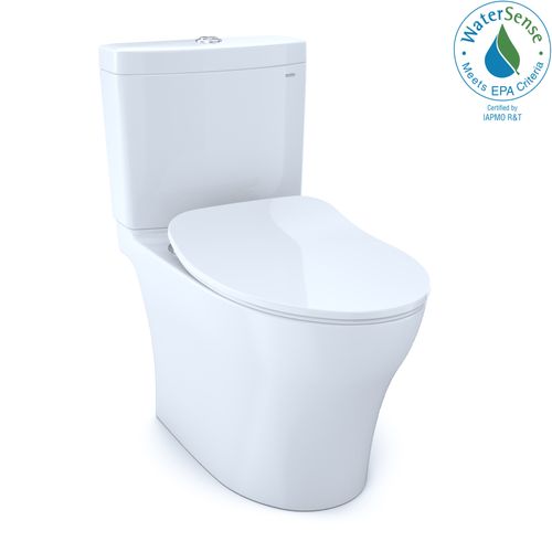 Main product image of Aquia IV Two-Piece Elongated Dual Flush 1.28 and 0.9 GPF Toilet with CEFIONTECT and SoftClose Seat, WASHLET+ Ready, Cotton White - MS446234CEMGN#01