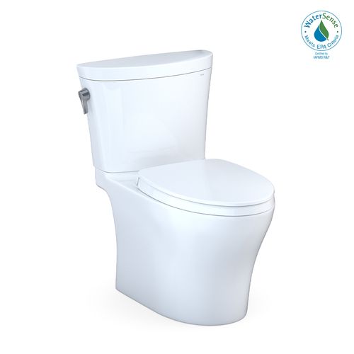 Main product image of Aquia IV Arc Two-Piece Elongated Dual Flush 1.28 and 0.9 GPF Universal Height Toilet with CEFIONTECT, WASHLET+ Ready, Cotton White - MS448124CEMFGN#01