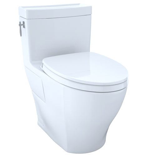 Main product image of Aimes WASHLET+ One-Piece Elongated 1.28 GPF Universal Height Skirted Toilet with CEFIONTECT, Cotton White - MS626124CEFG#01