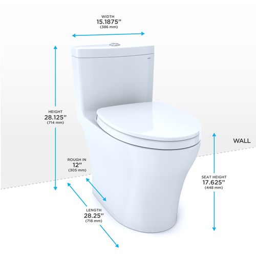 Main product image of Aquia IV One-Piece Elongated Dual Flush 1.28 and 0.9 GPF Universal Height, WASHLET+ Ready Toilet, Ebony- MS646124CEMFN#51