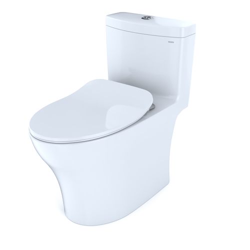 Main product image of Aquia IV One-Piece Elongated Dual Flush 1.28 and 0.9 GPF Universal Height, WASHLET+ Ready Toilet with CEFIONTECT, Cotton White- MS646234CEMFGN#01