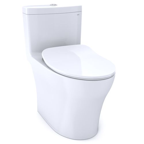 Main product image of Aquia IV One-Piece Elongated Dual Flush 1.28 and 0.9 GPF Universal Height, WASHLET+ Ready Toilet with CEFIONTECT, Cotton White- MS646234CEMFGN#01