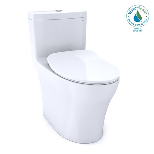 Main product image of Aquia IV One-Piece Elongated Dual Flush 1.28 and 0.9 GPF Universal Height, WASHLET+ Ready Toilet with CEFIONTECT, Cotton White- MS646234CEMFGN#01