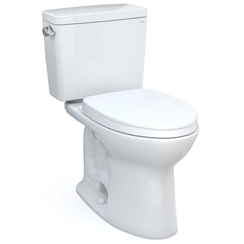 Main product image of Drake Two-Piece Elongated 1.28 GPF Universal Height TORNADO FLUSH Toilet with 10 Inch Rough-In, CEFIONTECT, and SoftClose Seat, WASHLET+ Ready, Cotton White - MS776124CEFG.10#01