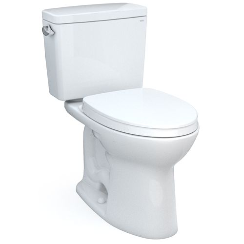 Main product image of Drake Two-Piece Elongated 1.28 GPF Universal Height TORNADO FLUSH Toilet with CEFIONTECT and SoftClose Seat, WASHLET+ Ready, Cotton White - MS776124CEFG#01
