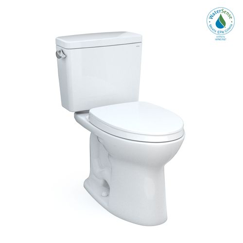 Main product image of Drake Two-Piece Elongated 1.28 GPF Universal Height TORNADO FLUSH Toilet with CEFIONTECT and SoftClose Seat, WASHLET+ Ready, Cotton White - MS776124CEFG#01
