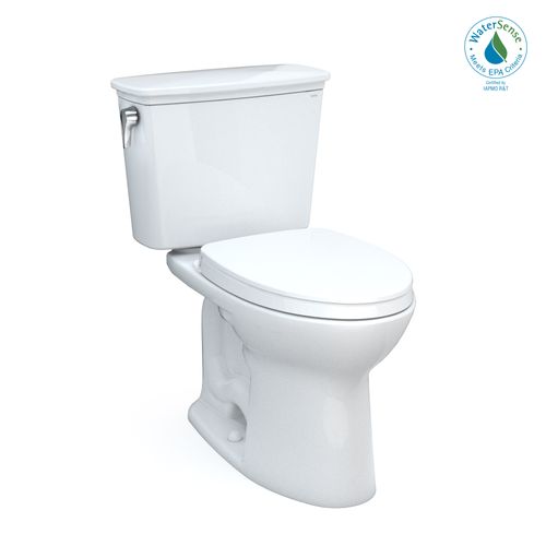 Main product image of Drake Transitional Two-Piece Elongated 1.28 GPF TORNADO FLUSH Toilet with CEFIONTECT and SoftClose Seat, WASHLET+ Ready, Cotton White - MS786124CEG#01