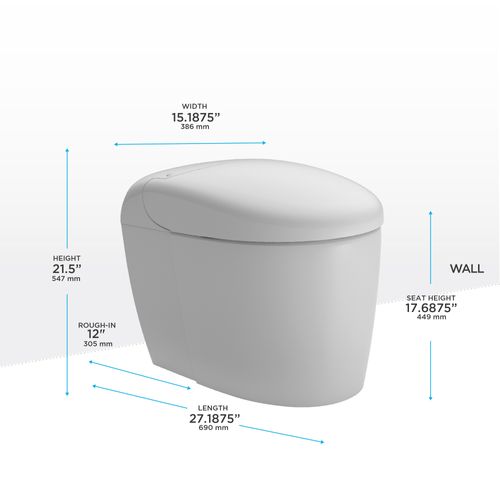 Main product image of NEOREST RS Dual Flush 1.0 or 0.8 GPF Toilet with Intergeated Bidet Seat and EWATER+, Cotton White - MS8341CUMFG#01