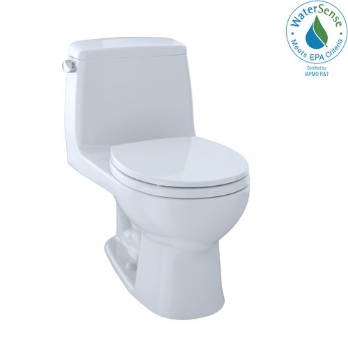 Main product image of Eco Ultramax 1.28 GPF One-Piece Round Toilet w/ SoftClose Seat and E-MAX Flush System (Left Trip Lever) (Cotton White)