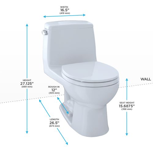 Main product image of UltraMax One-Piece Round Bowl 1.6 GPF Toilet, Cotton White - MS853113S#01