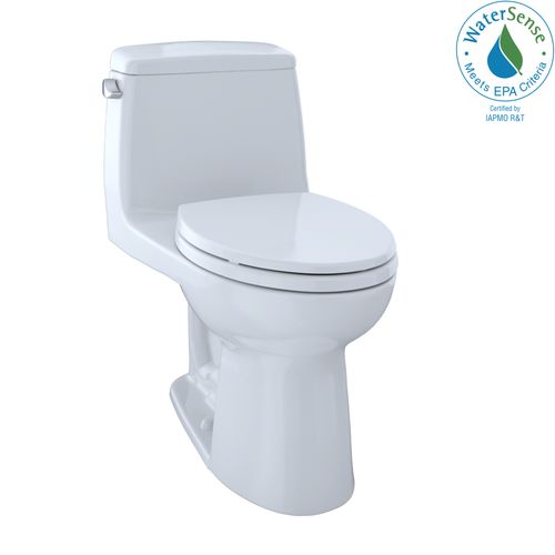 Main product image of Eco Ultramax 1.28 GPF One-Piece Elongated Toilet w/ CEFIONTECT Ceramic Glaze, SoftClose Seat, & E-MAX Flush System (Left Trip Lever) (Cotton White)