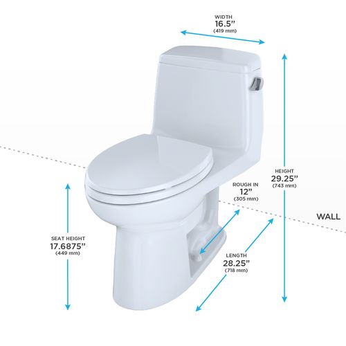 Main product image of Eco UltraMax One-Piece Elongated 1.28 GPF ADA Compliant Toilet with Right-Hand Trip Lever, Cotton White - MS854114ELR#01