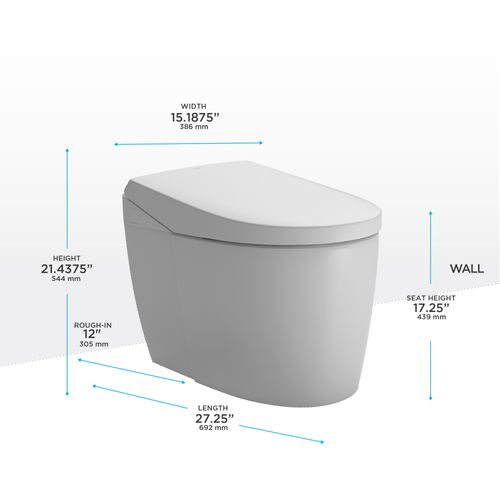 Main product image of NEOREST AS Dual Flush 1.0 or 0.8 GPF Toilet with Intergeated Bidet Seat and EWATER+, Cotton White - MS8551CUMFG#01