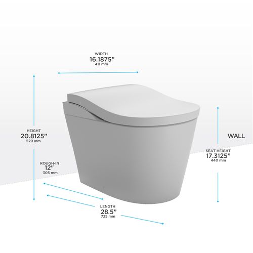 Main product image of NEOREST LS Dual Flush 1.0 or 0.8 GF Integrated Bidet Toilet, Cotton White with Nickel Trim - MS8732CUMFG#01N