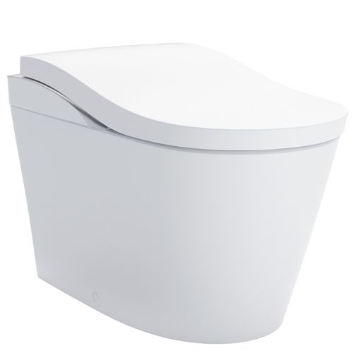 Main product image of NEOREST LS Dual Flush 1.0 or 0.8 GF Integrated Bidet Toilet, Cotton White with Silver Trim - MS8732CUMFG#01S