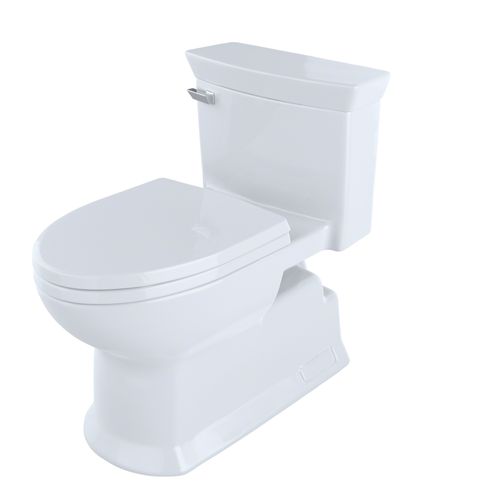 Main product image of Eco Soirée One Piece Elongated 1.28 GPF Universal Height Skirted Toilet with CEFIONTECT, Cotton White - MS964214CEFG#01
