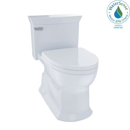 Main product image of Eco Soirée One Piece Elongated 1.28 GPF Universal Height Skirted Toilet with CEFIONTECT, Cotton White - MS964214CEFG#01
