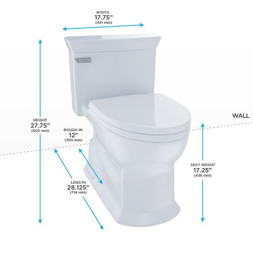 Main product image of Eco Soirée One Piece Elongated 1.28 GPF Universal Height Skirted Toilet with CEFIONTECT, Bone - MS964214CEFG#03