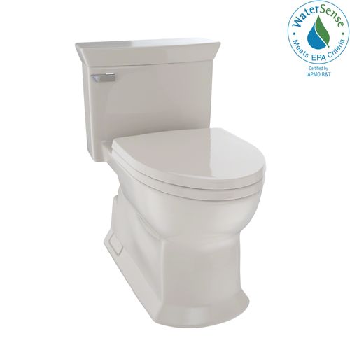 Main product image of Eco Soirée One Piece Elongated 1.28 GPF Universal Height Skirted Toilet with CEFIONTECT, Bone - MS964214CEFG#03