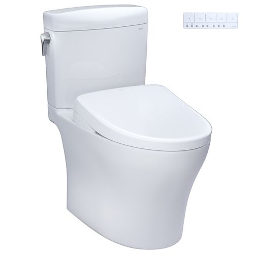 Main product image of WASHLET+ Aquia IV Cube Two-Piece Elongated Dual Flush 1.28 and 0.9 GPF Toilet with S7A Contemporary Bidet Seat, Cotton White - MW4364736CEMFGN#01
