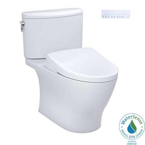 Main product image of WASHLET+ Nexus Two-Piece Elongated 1.28 GPF Toilet with Auto Flush S7A Contemporary Bidet Seat, Cotton White - MW4424736CEFGA#01