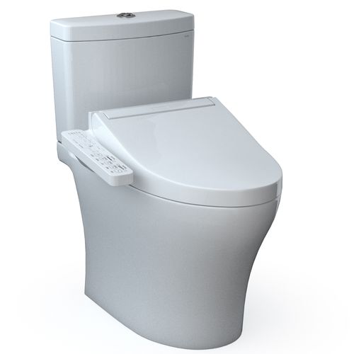 Main product image of TOTOWASHLET+ Aquia IV Two-Piece Elongated Dual Flush 1.28 and 0.9 GPF Toilet and WASHLET C2 Bidet Seat, Cotton White - MW4463074CEMGN#01