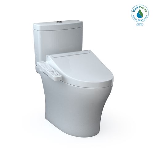 Main product image of TOTOWASHLET+ Aquia IV Two-Piece Elongated Dual Flush 1.28 and 0.9 GPF Toilet and WASHLET C2 Bidet Seat, Cotton White - MW4463074CEMGN#01