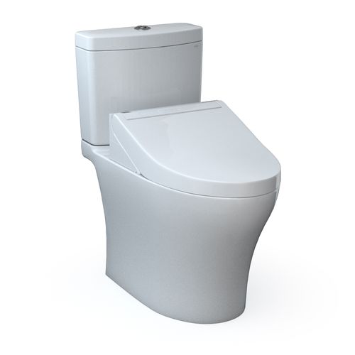 Main product image of WASHLET+ Aquia IV Two-Piece Elongated Universal Height Dual Flush 1.28 and 0.9 GPF Toilet and WASHLET C5 Bidet Seat, Cotton White - MW4463084CEMFGN#01
