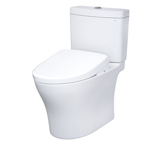 Main product image of WASHLET+ Aquia IV Two-Piece Elongated Dual Flush 1.28 and 0.9 GPF Toilet with Auto Flush S7 Contemporary Bidet Seat, Cotton White - MW4464726CEMGNA#01