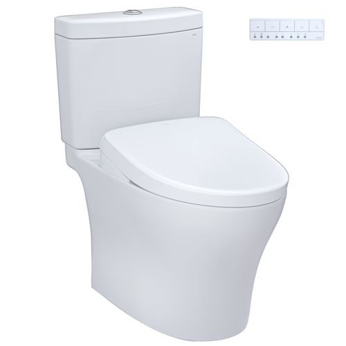 Main product image of WASHLET+ Aquia IV Two-Piece Elongated Dual Flush 1.28 and 0.9 GPF Toilet with Auto Flush S7 Contemporary Bidet Seat, Cotton White - MW4464726CEMGNA#01