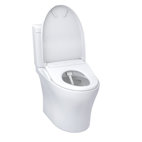 Main product image of WASHLET+ Aquia IV Two-Piece Elongated Dual Flush 1.28 and 0.9 GPF Toilet with S7A Contemporary Bidet Seat, Cotton White - MW4464736CEMFGN#01
