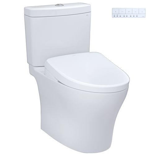 Main product image of WASHLET+ Aquia IV Two-Piece Elongated Dual Flush 1.28 and 0.9 GPF Toilet with Auto Flush S7A Contemporary Bidet Seat, Cotton White - MW4464736CEMFGNA#01