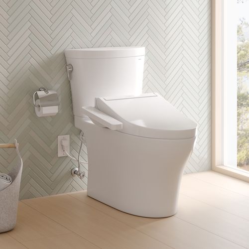Main product image of WASHLET+ Aquia IV Arc Two-Piece Elongated Dual Flush 1.28 and 0.9 GPF Toilet with C2 Bidet Seat, Cotton White - MW4483074CEMFGN#01